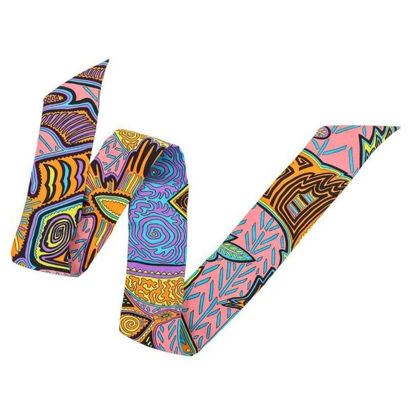 25SS Hermes Legend Of The Kuna Tribe Of Panama Twilly Silk Scarf Multicolor - Picture 2 of 9